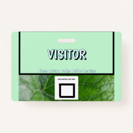 Green Leaf Détail Nom personnalisé Image Badge Vis