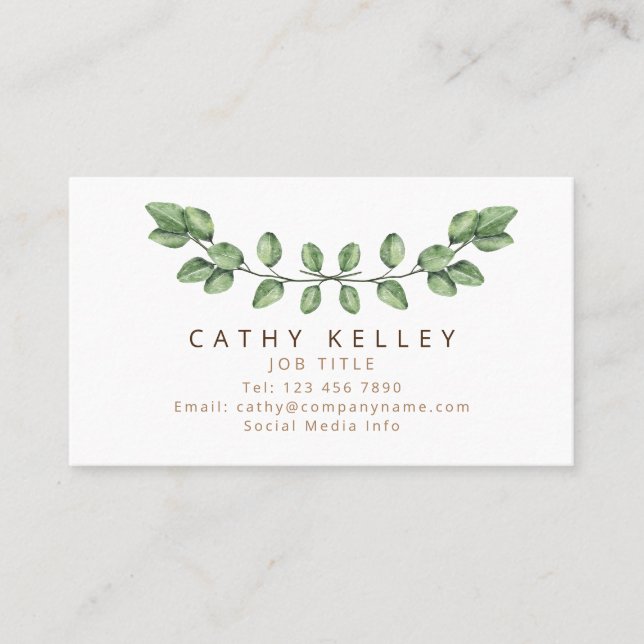 Green Leaf Gold Alle Job Business Card Visitenkarte (Vorderseite)