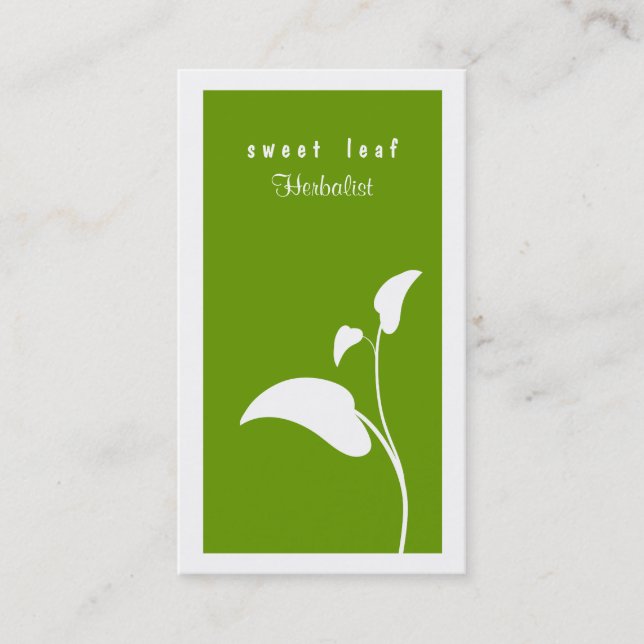 Green Leaf Kräuterkunde-Visitenkarte Visitenkarte (Vorderseite)