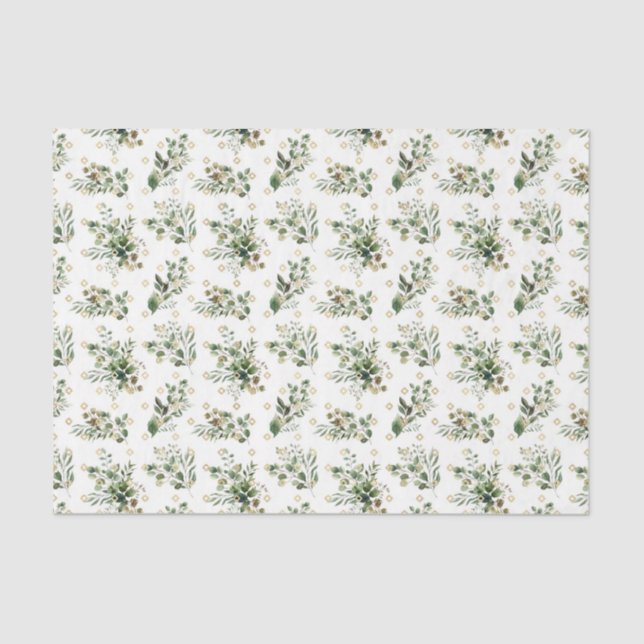 Green Leaf Muster 23 Seidenpapier (Vorderseite)