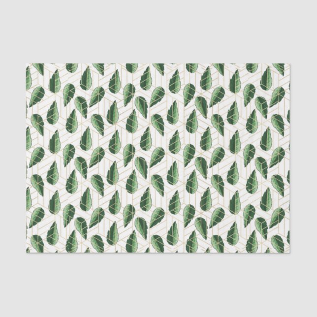 Green Leaf Muster 24 Seidenpapier (Vorderseite)