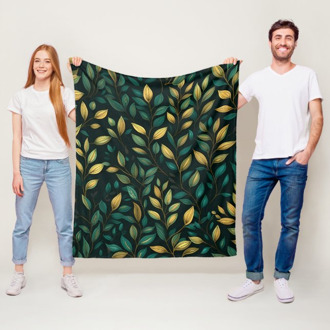 Green Leaf Muster Fleecedecke (Beispiel)