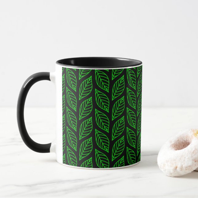 Green Leaf Muster Tasse (Mit Donut)
