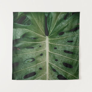 Green leaf plant wandteppich