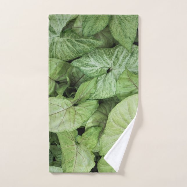 Green Leaf Print Handtuch (Handtuch)