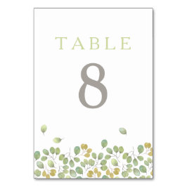 Green Leaf Tischnummer Cards