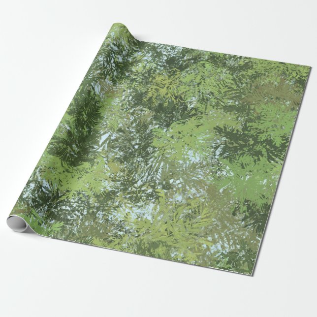 Green Leaf Trees With Blue Sky Peaking Through Art Geschenkpapier (Ungerollt)