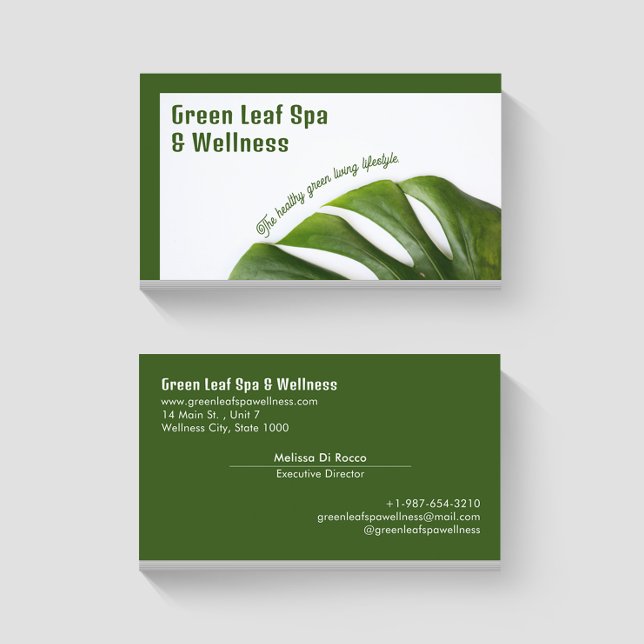 Green Leaf Wellness-Center & Wellness Business Car Visitenkarte (Von Creator hochgeladen)