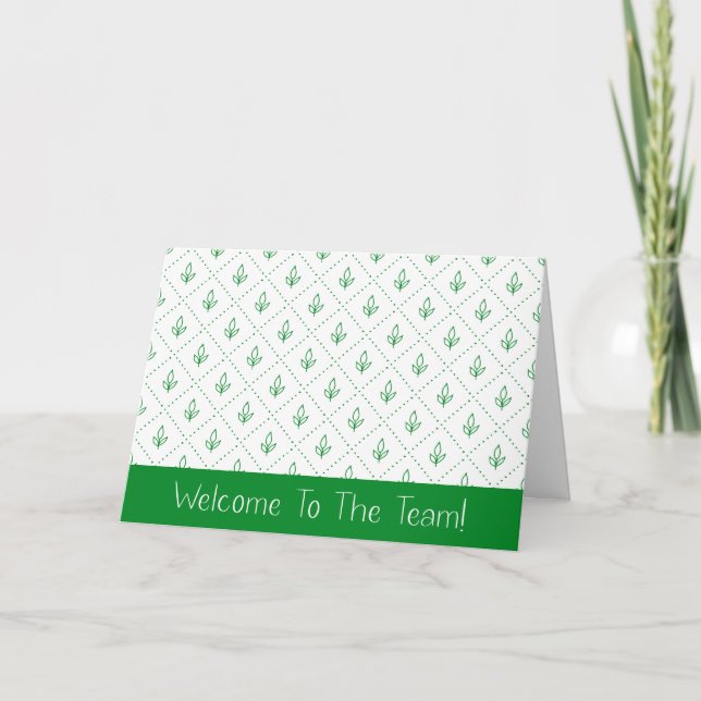 Green Leaf Willkommen im Team New Employee Karte (Vorderseite)
