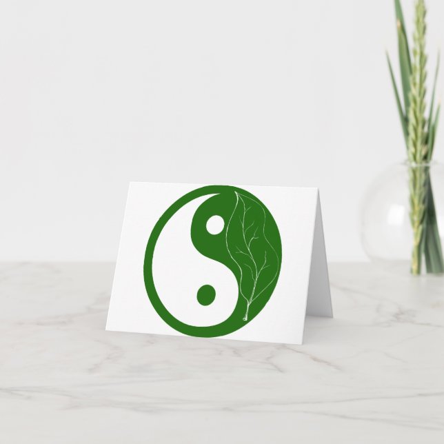 Green Leaf Yin Yang Karte (Vorderseite)