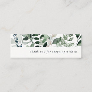 Green Leafy Tropical Foliage Vielen Dank für Ihre  Mini Visitenkarte