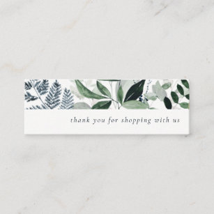 Green Leafy Tropical Foliage Vielen Dank für Ihre  Mini Visitenkarte
