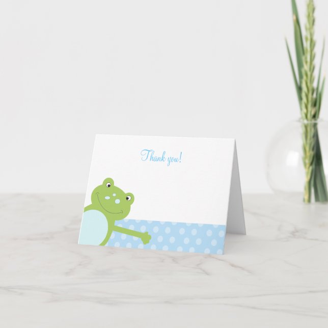 Green Leap Frog geklappt Vielen Dank, dass Sie (bl Dankeskarte (Vorderseite)