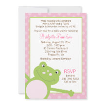 Green Leap Frog Girl Pink Babydusche