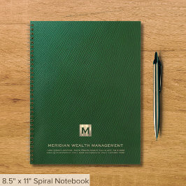 Green Leather Print Financial Notebook Notizbuch