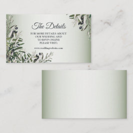 Green Leaves Black Olive Elegant Wedding Detail Begleitkarte