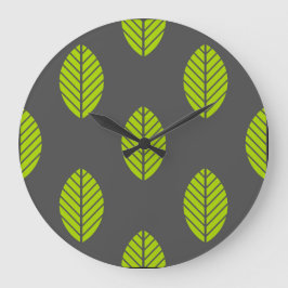 Green leaves clock große wanduhr