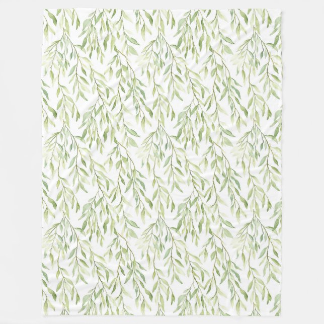 Green Leaves Fleecedecke (Vorderseite)