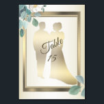 Green Leaves Flower Golden Frame Wedding Party Tischnummer<br><div class="desc">Green Leaves Flower Golden Frame Wedding Party Table Number. Unique,  beautiful,  stylish design. Easy to be personalized. Font style,  size and colors can be changed. Matching items available.</div>
