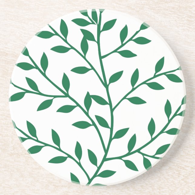Green leaves green olive branch leaf decor getränkeuntersetzer (Vorne)