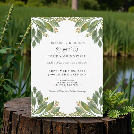 Green Leaves Greenery Wedding Invitation  Einladung