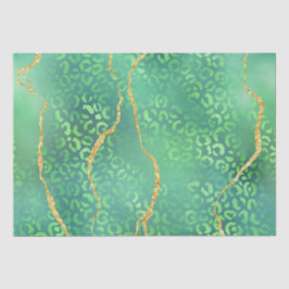 Green Leopard Agate | Glam Abstract Jungle Seidenpapier