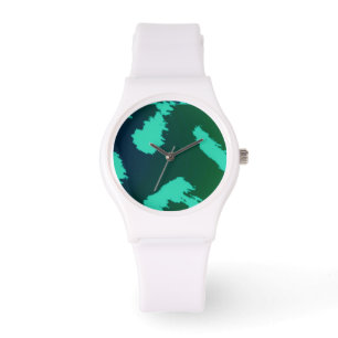 Green Leopard Muster Armbanduhr