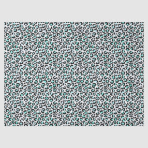 Green Leopard Print auf der White Decoupage Seidenpapier
