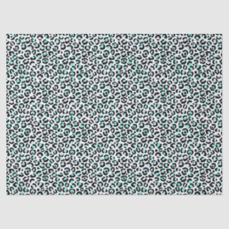 Green Leopard Print auf der White Decoupage Seidenpapier