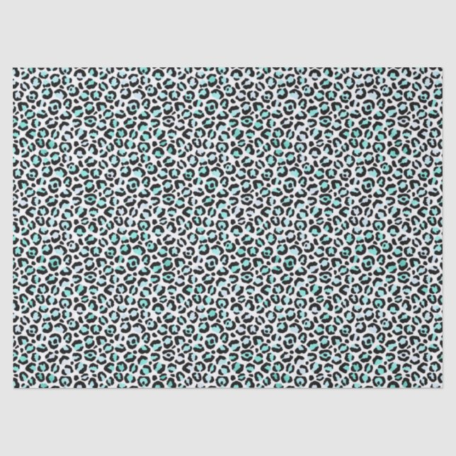 Green Leopard Print auf der White Decoupage Seidenpapier (Vorderseite)