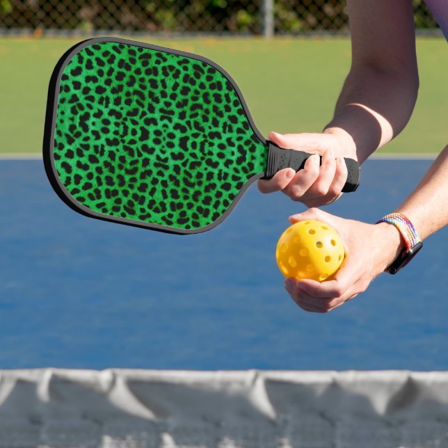 Green Leopard Print Pickleball Schläger (InSitu)