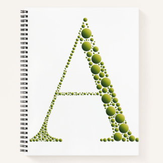 Green Letter A Journal – MinimalAesthetic Notebook Notizbuch