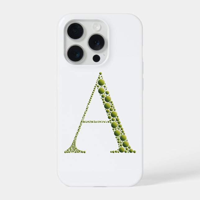 Green Letter A – Minimal Monogram Phone Case Desig iPhone 15 Pro Hülle (Rückseite)