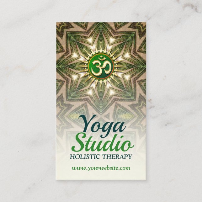 Green Liebe Energy Mediation Mandala Yoga Visitenkarte (Vorderseite)