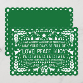 Green Liebe Peace Joy Papel Picado Weihnachten