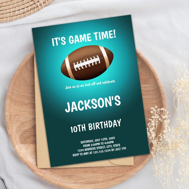 Green Light Football Geburtstagseinladungen Einladung (Green Light Football Birthday Invitations)