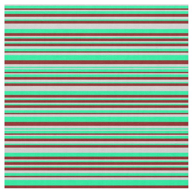 Green, Light Gray & Maroon Lines Stoff (Nahaufnahme)