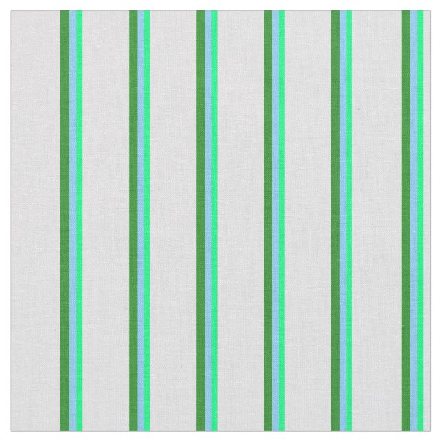 Green, Light Sky Blue, Forest Green & Lavender Stoff (Nahaufnahme)