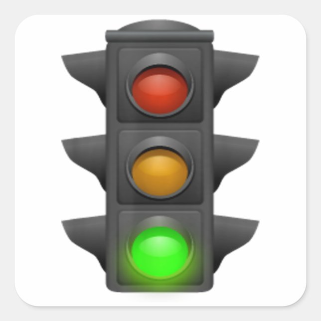 Green light - Traffic light - the light is green Quadratischer Aufkleber (Vorderseite)
