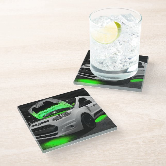 Green Lights Van Glasuntersetzer (Schrägansicht)