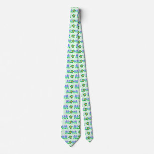 Green Lila Aloha Hawaiian Tropical Turtle Krawatte