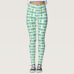 Green Lila Aloha Hawaiian Tropical Turtle Leggings