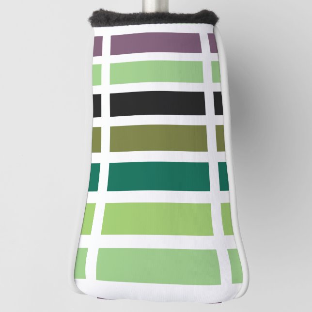 Green Lila Black Hues Golf Headcover (Rotieren 90)