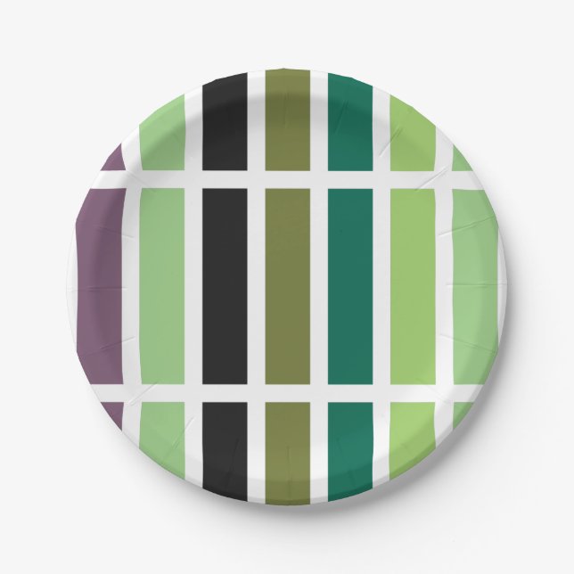 Green Lila Black Hues Pappteller (Vorderseite)