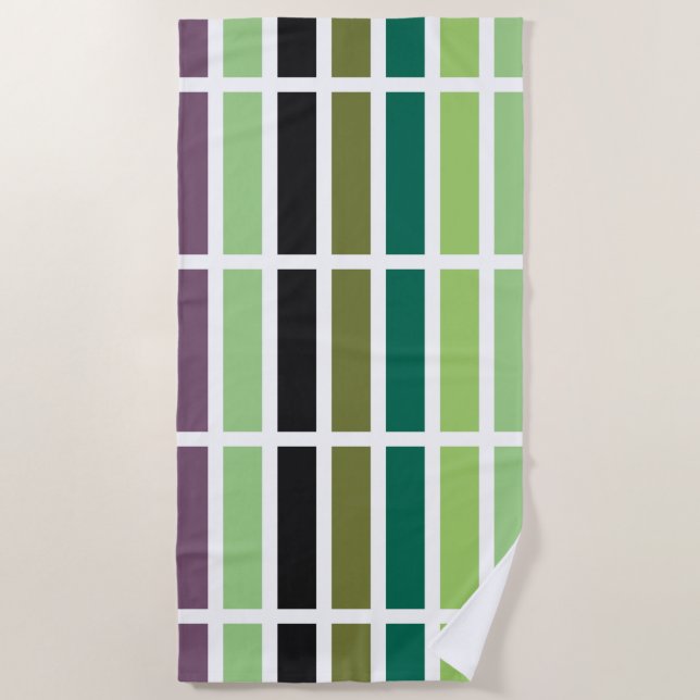 Green Lila Black Hues Strandtuch (Vorderseite)