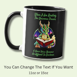 Green Lila Dragon Warning Book Voice Tasse