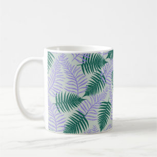 Green Lila Fern Blätter Retro 70er Blume Muster Kaffeetasse