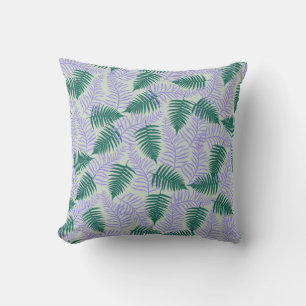 Green Lila Fern Blätter Retro 70er Blume Muster Kissen