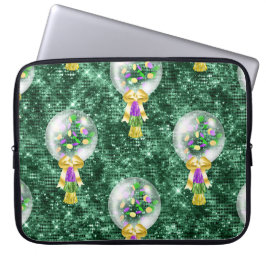GREEN LILA GOLD MARDI GRAS BALLOONS LAPTOPSCHUTZHÜLLE