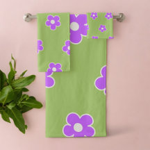Green Lila Retro Y2K Blume Muster